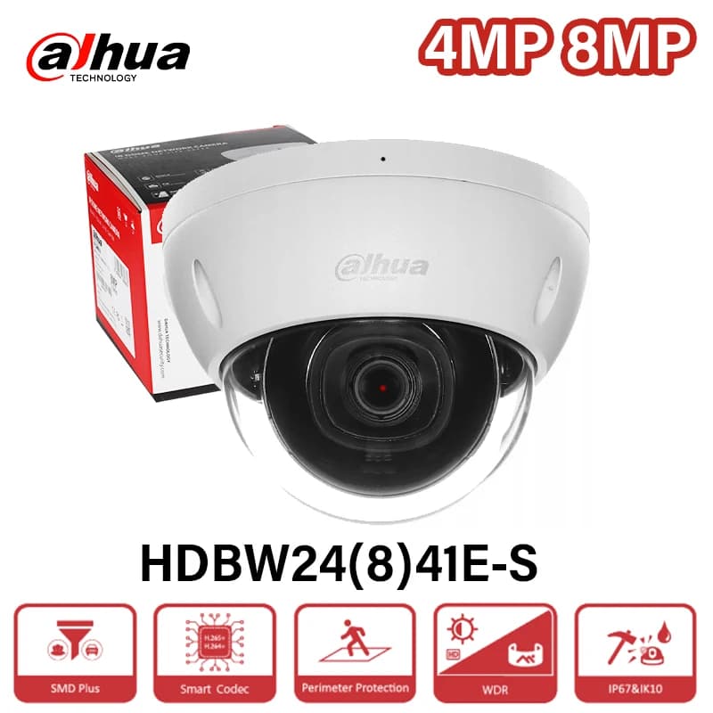 Dahua Original extérieur 8MP 4MP caméra IP IP67 IK10 Protection IR Surveillance de sécurité avec mic