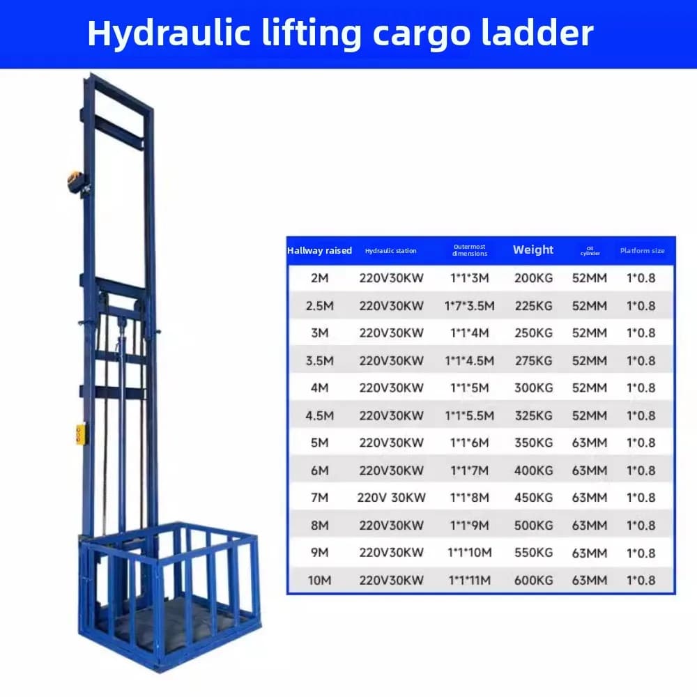 Ascenseur hydraulique domestique 2-5 étages pour petite villa, grenier, maison et transport de march