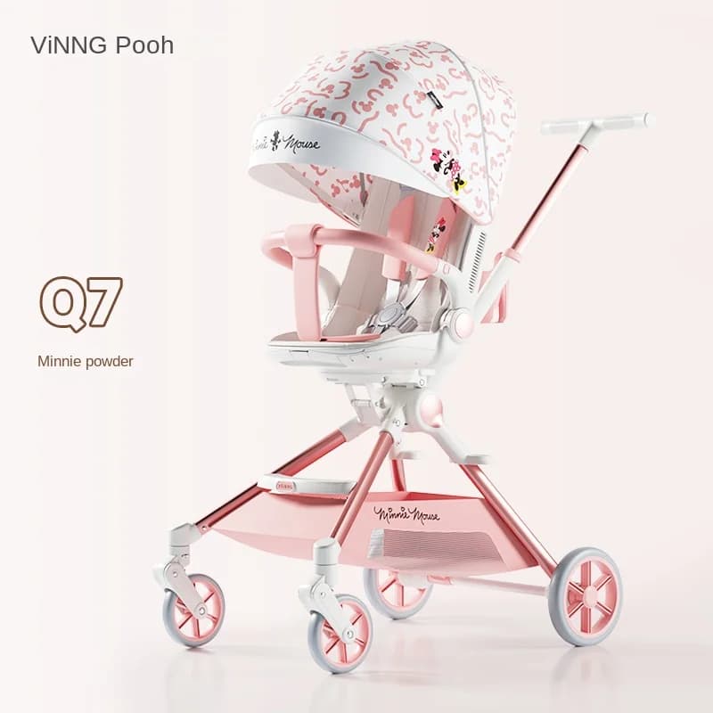Poussette bébé peut s'asseoir et s'allonger, légère, pliable, à une touche, imperméable, paysage éle