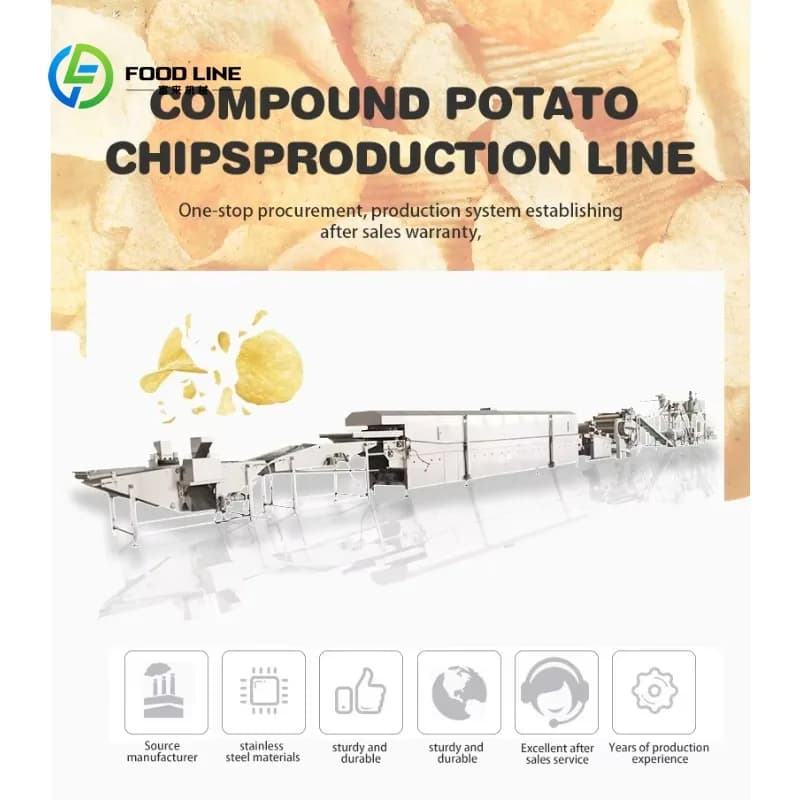 Ligne de production de chips de pommes de terre personnalisée et nouvellement conçue, machine de fab