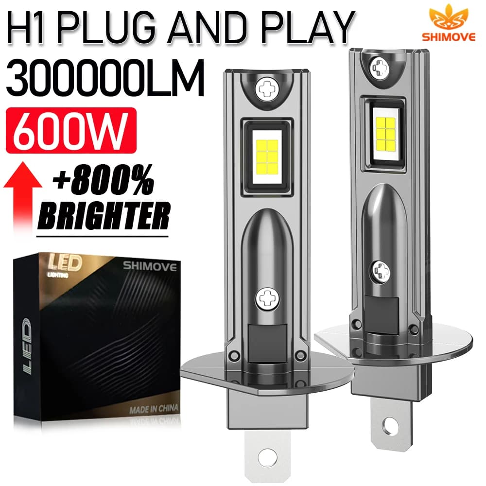 Ampoule LED H1 CANBUS 300000LM, mini format 1:1, lampes automobiles à diode 6000K, feux LED pour ant