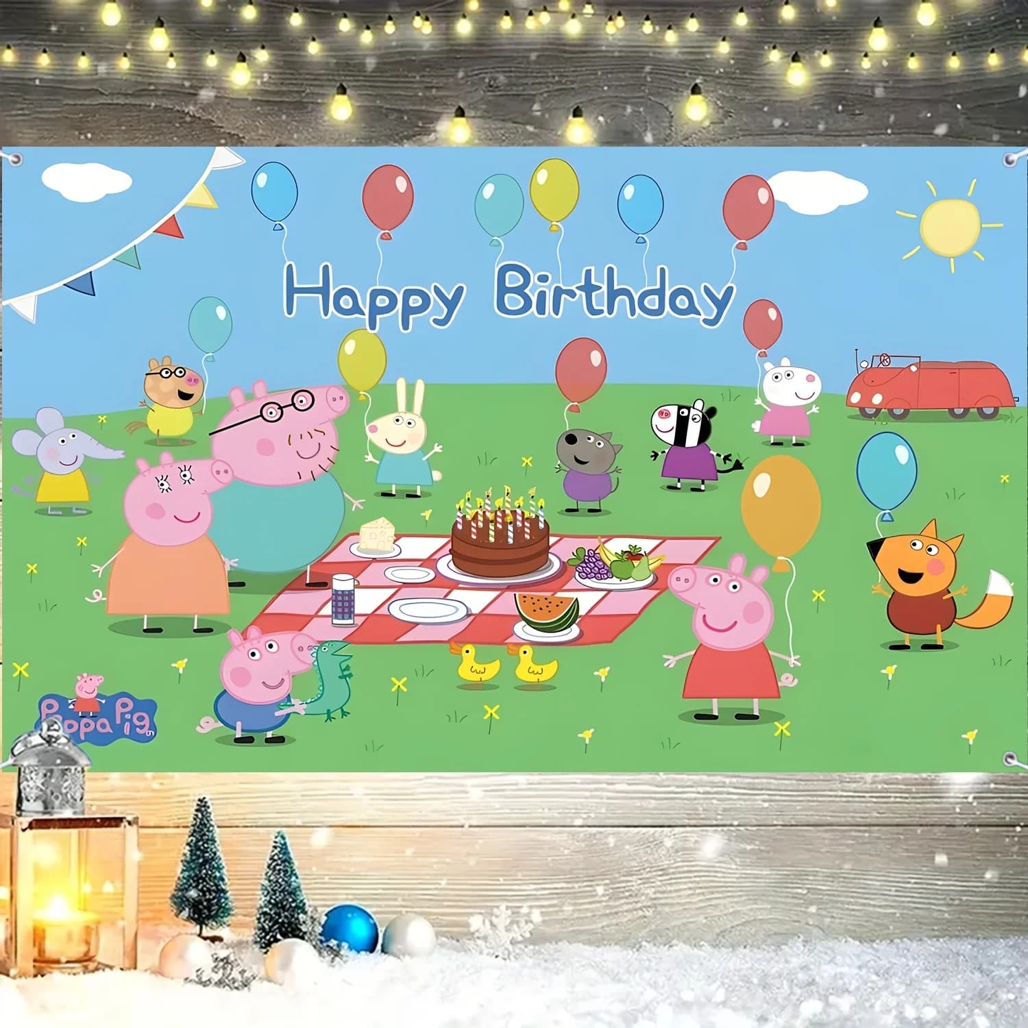 Gâteau d'anniversaire sur le thème de Peppa Pig pour enfants, garçons et filles, personnalisable, dé