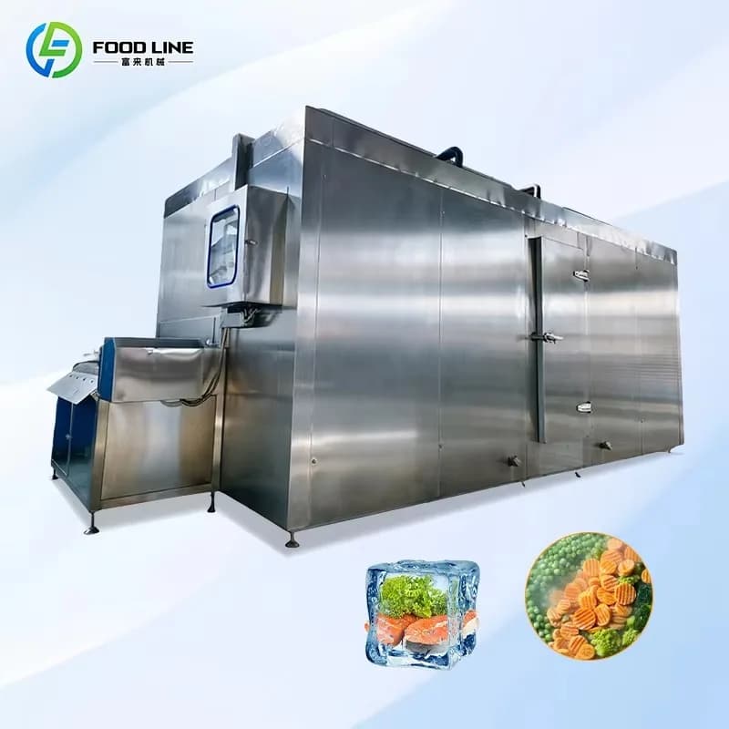 Congélateur tunnel IQF haute efficacité de petite à grande capacité à vendre, congélateur tunnel con