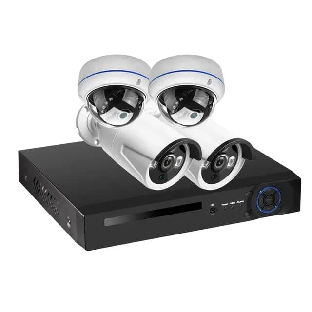 Kit de caméra CCTV POE 4MP 5MP 8MP, 2K 4K, 4 8 16 canaux, caméra IP intelligente AI HD POE, kit NVR,