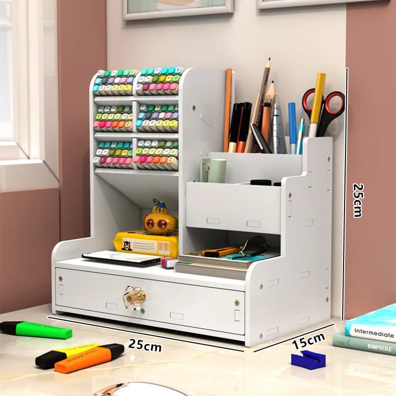 Marque stylo porte-crayons organisateurs de bureau en bois étagères accessoires bureau papeterie org