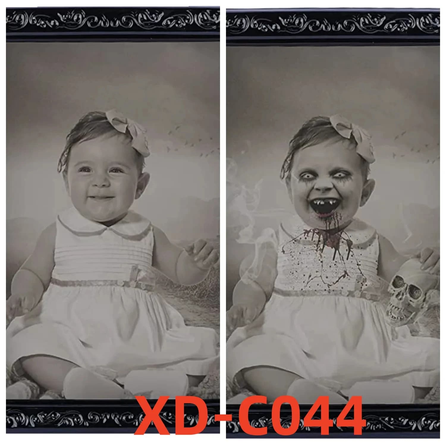 Cadre Photo 3D avec Visage Fantôme Interchangeable, Accessoire de Décoration pour Halloween, Portrai