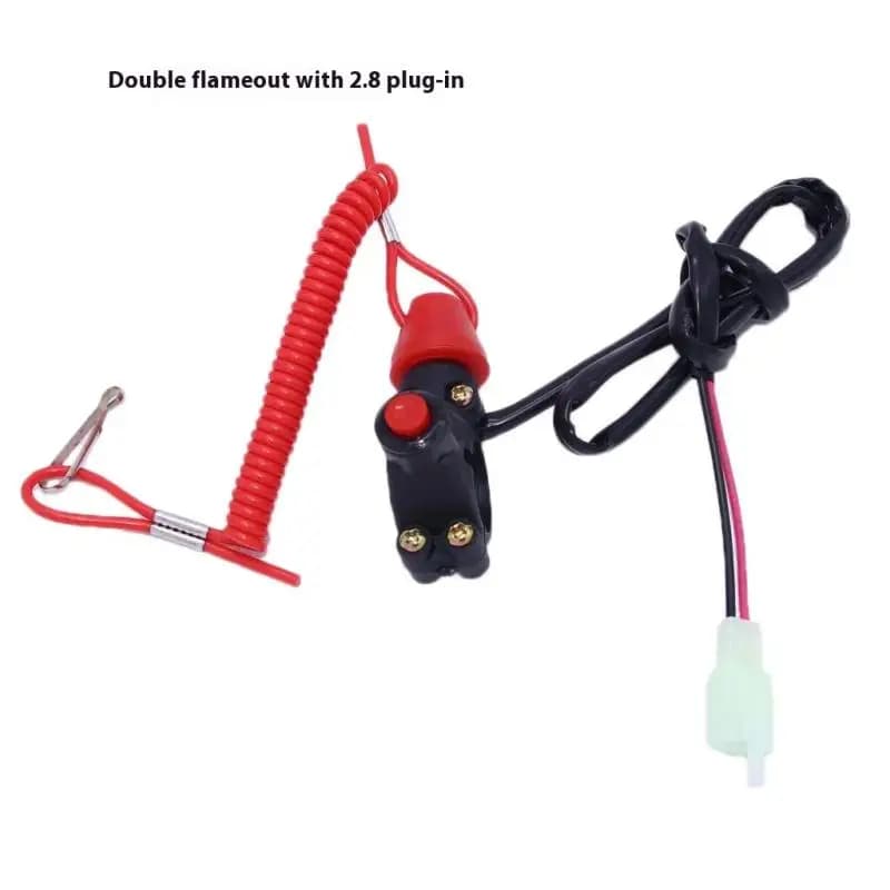 Interrupteur de sécurité Kill Stop pour moto – Idéal pour ATV Mini Dirt Bike, Quad Moto avec lanière