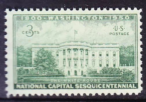 1 pièces/ensemble nouveau timbre postal américain 1950 timbres-poste de maison blanche MNH