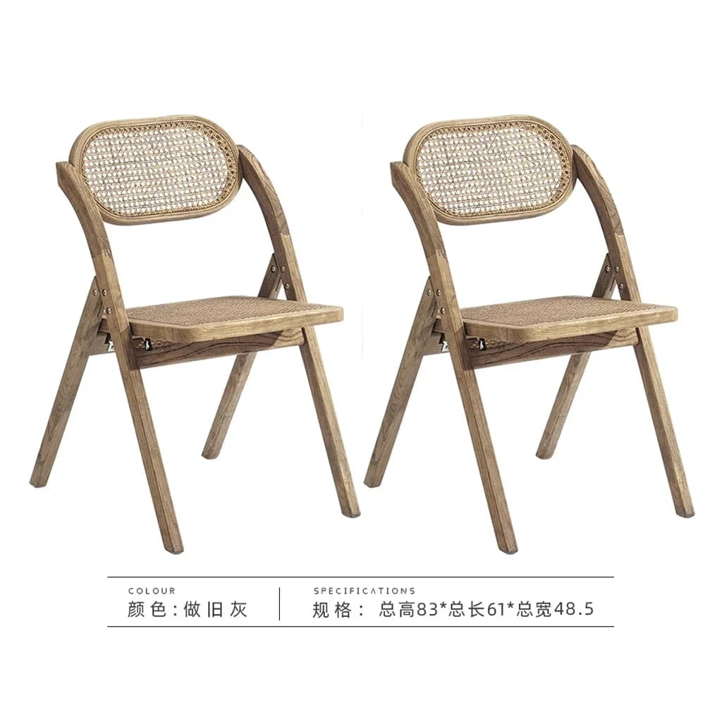 Ensemble de 2 chaises de salle à manger pliantes rétro du milieu du siècle, meubles de cuisine esthé