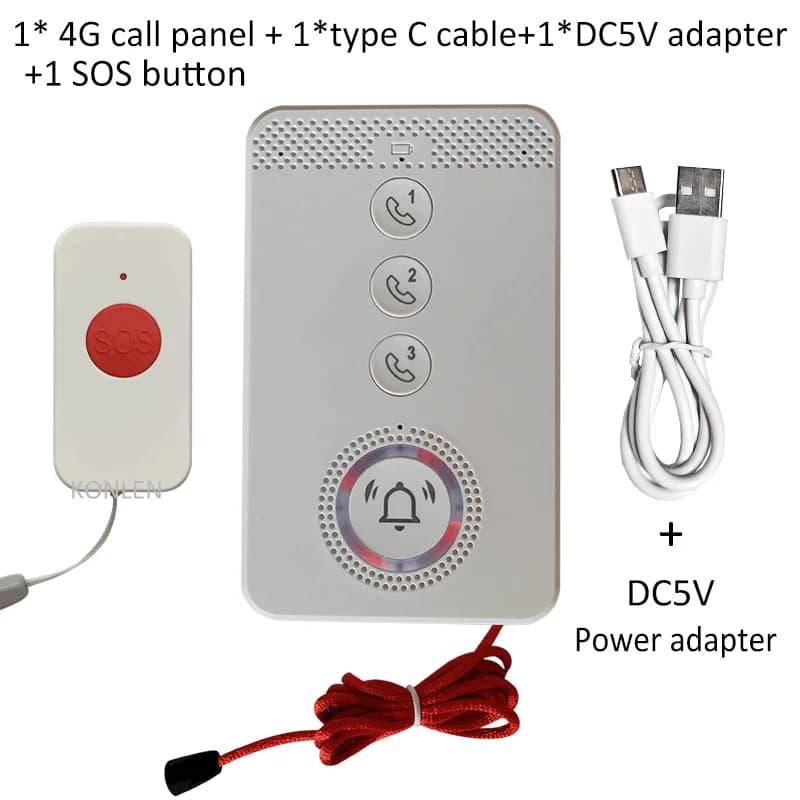 Téléphone à bouton-poussoir SIM 4G, alarme d'appel d'urgence SOS, bouton de panique, téléphone vocal
