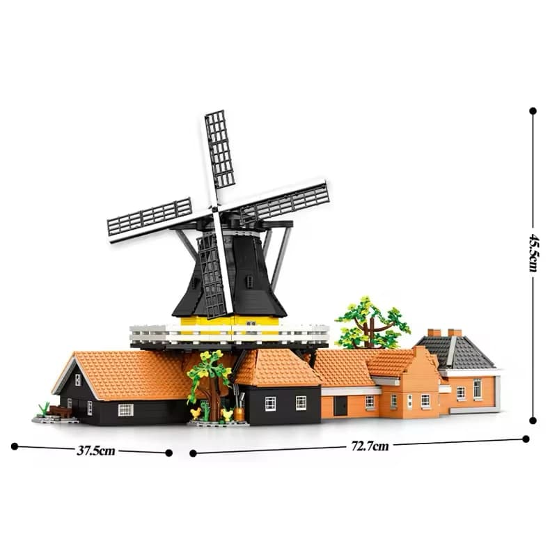 2026 MOC 55019 Idea Dutch Windmills House Building Blocks Architecture DIY Model Bricks Idea Toy for