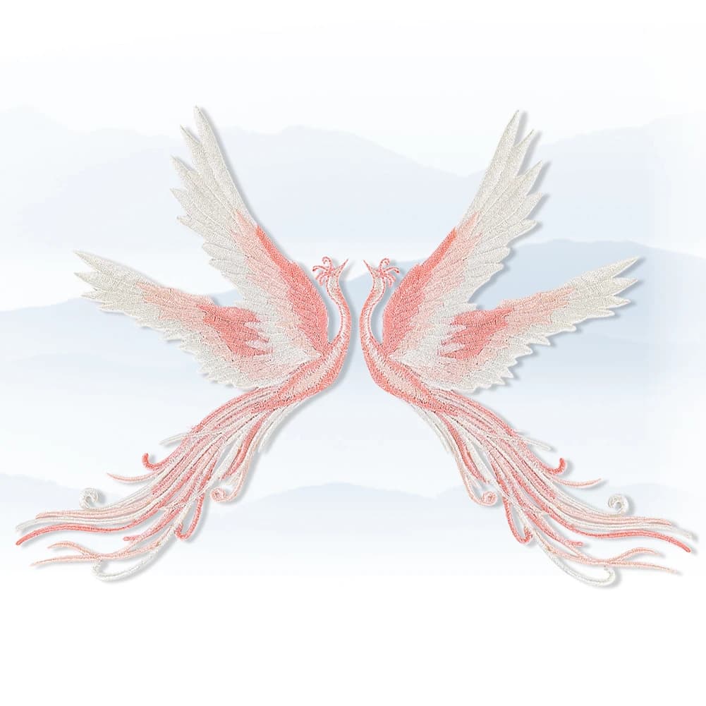Grands patchs phénix brodés pour la couture, tissu appliqué thermocollant, oiseau seculaire, Anivia,