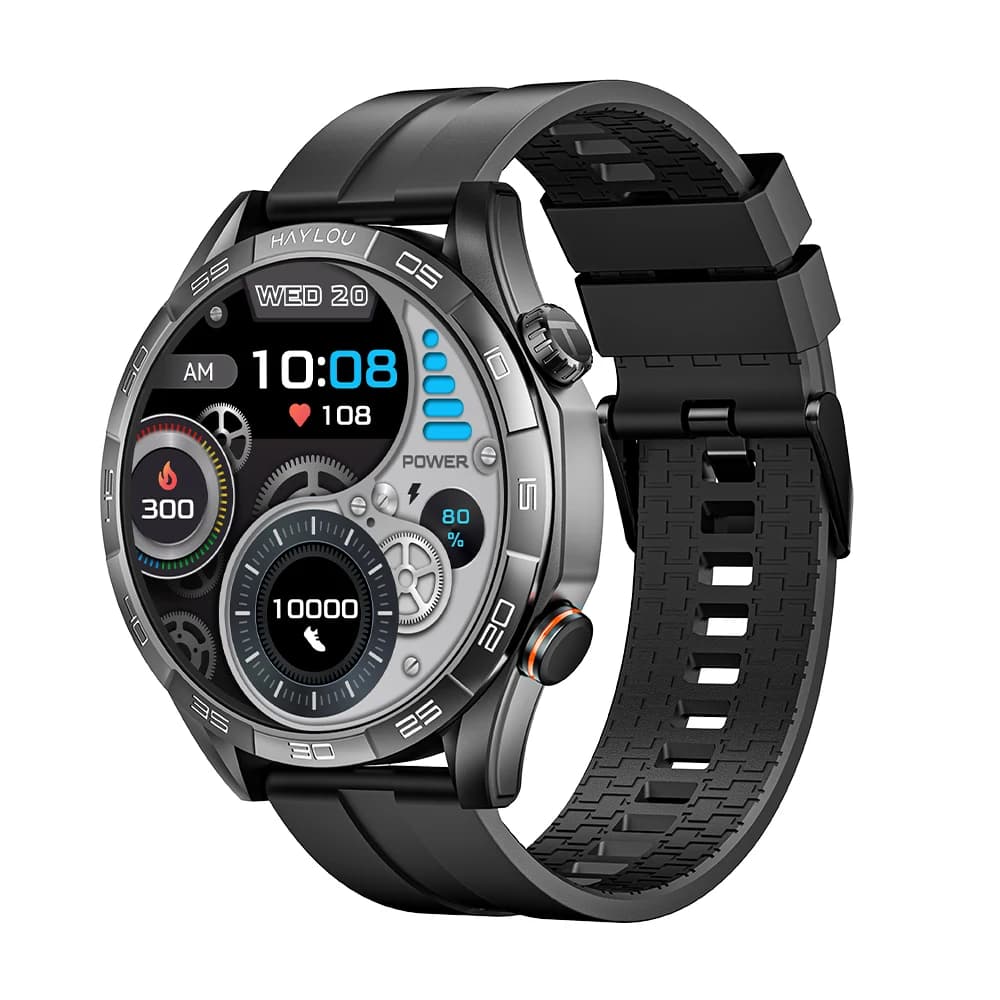 Montre connectée HAYLOU Solar 5 avec appels vocaux, écran AMOLED 1,58'', 60 Hz, surveillance de la s