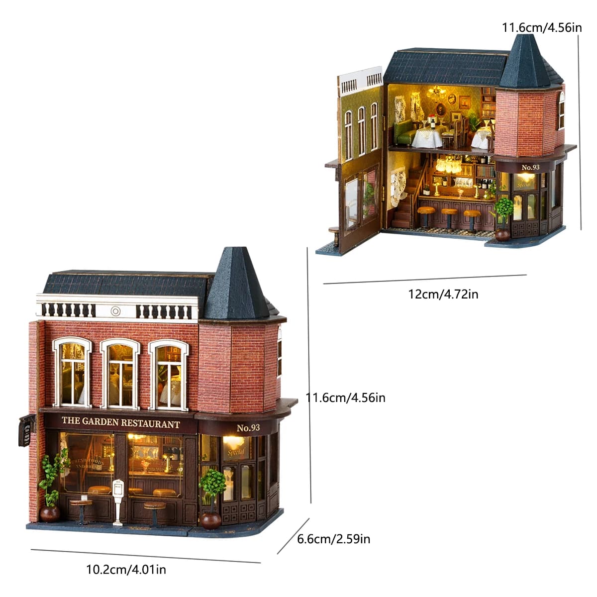 Kit de mini maison magique faite à la main, maison de poupée puzzle en bois 3D, décorations de noël/