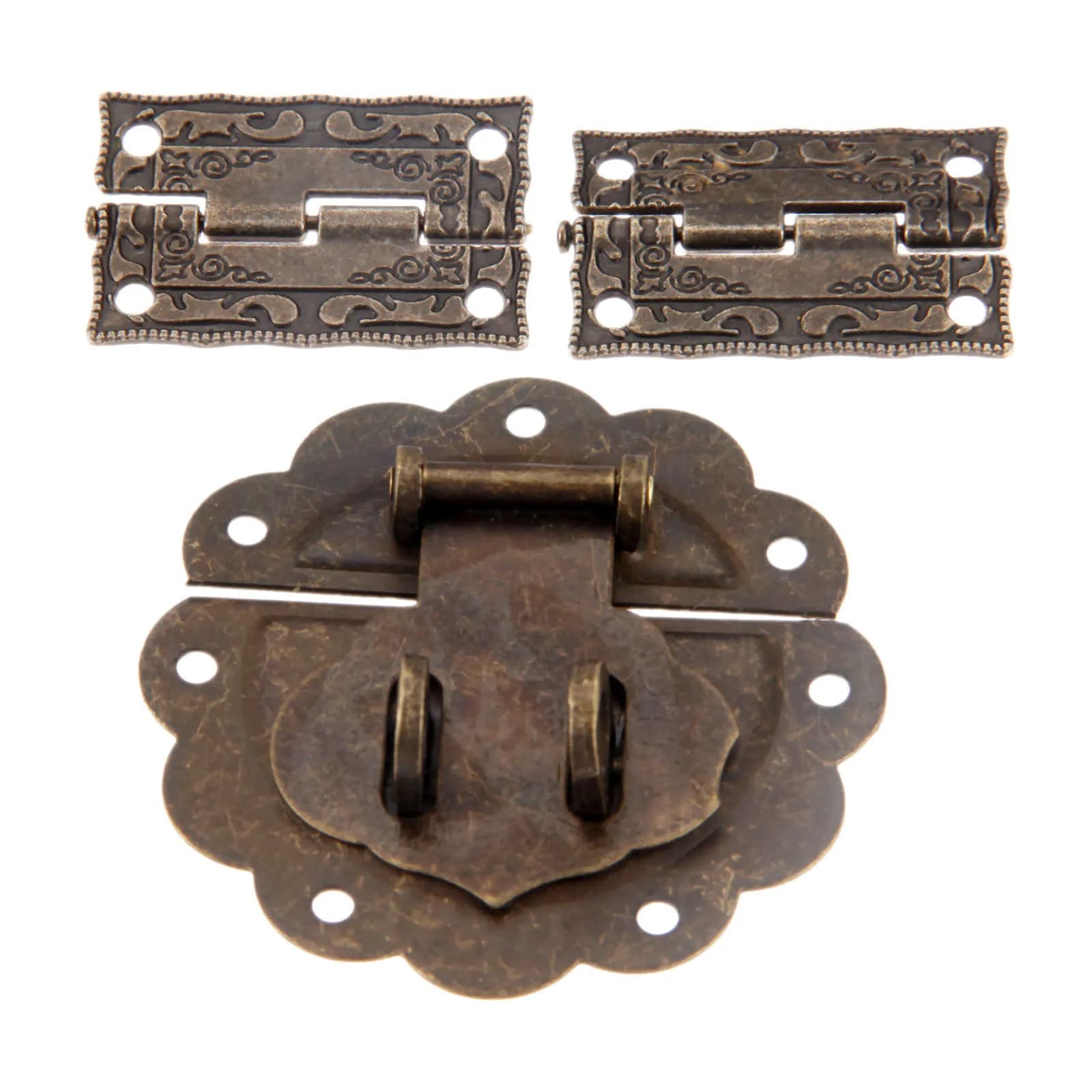 Charnières Vintage en Bronze Antique, 35x23mm, pour porte d'armoire, tiroir, boîte à outils, boîte e