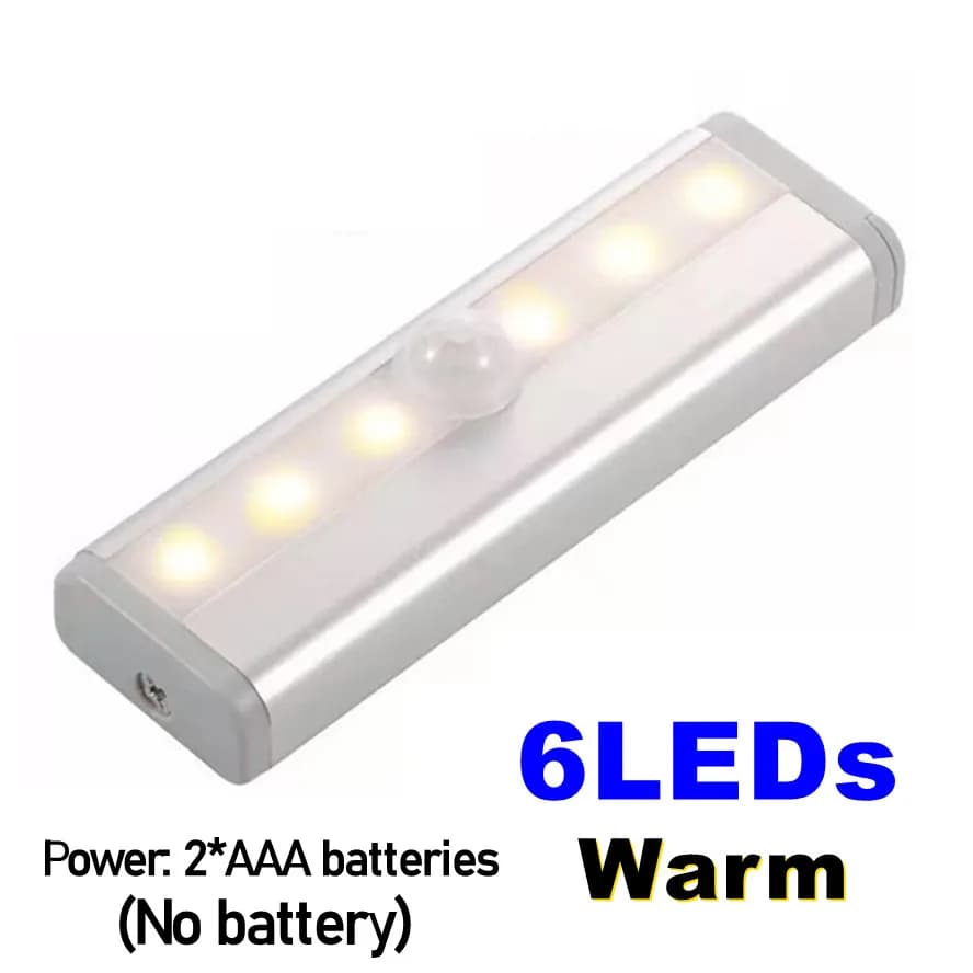 Lampe LED pour armoire LDHLM, avec capteur de mouvement PIR, lumière de nuit pour placard, alimentée