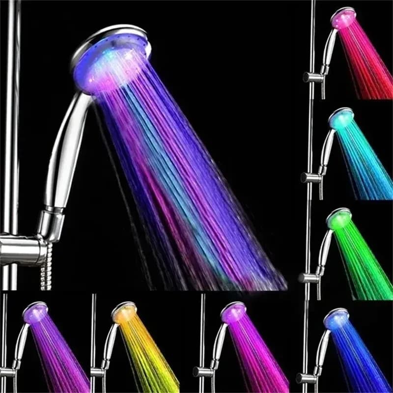 Pommeau de douche LED 7 couleurs, changement de couleur automatique, pomme de douche à économie d'ea