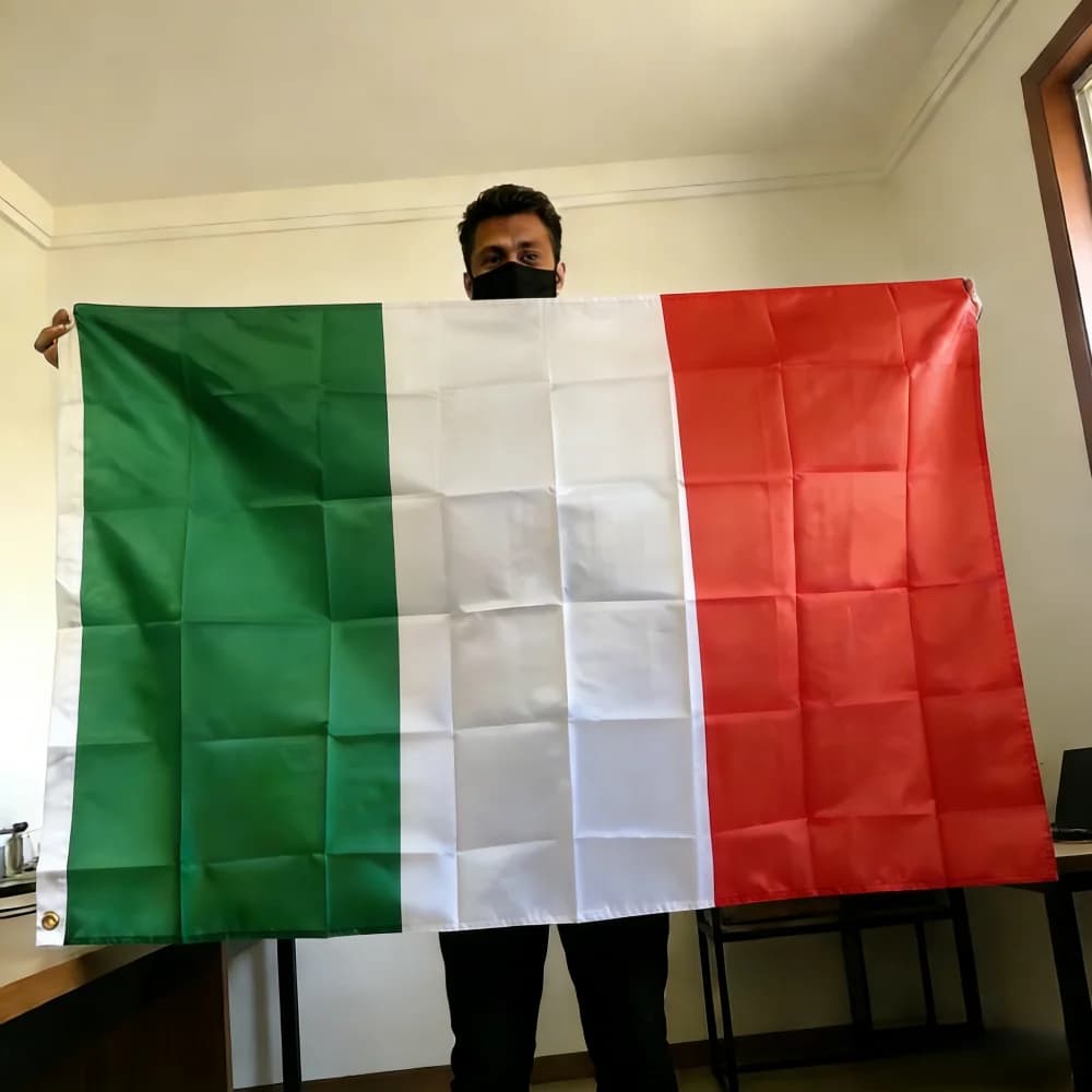 Drapeau italien 150x90cm, grand drapeau national italien 3x5 pieds, en polyester, double couture, dé