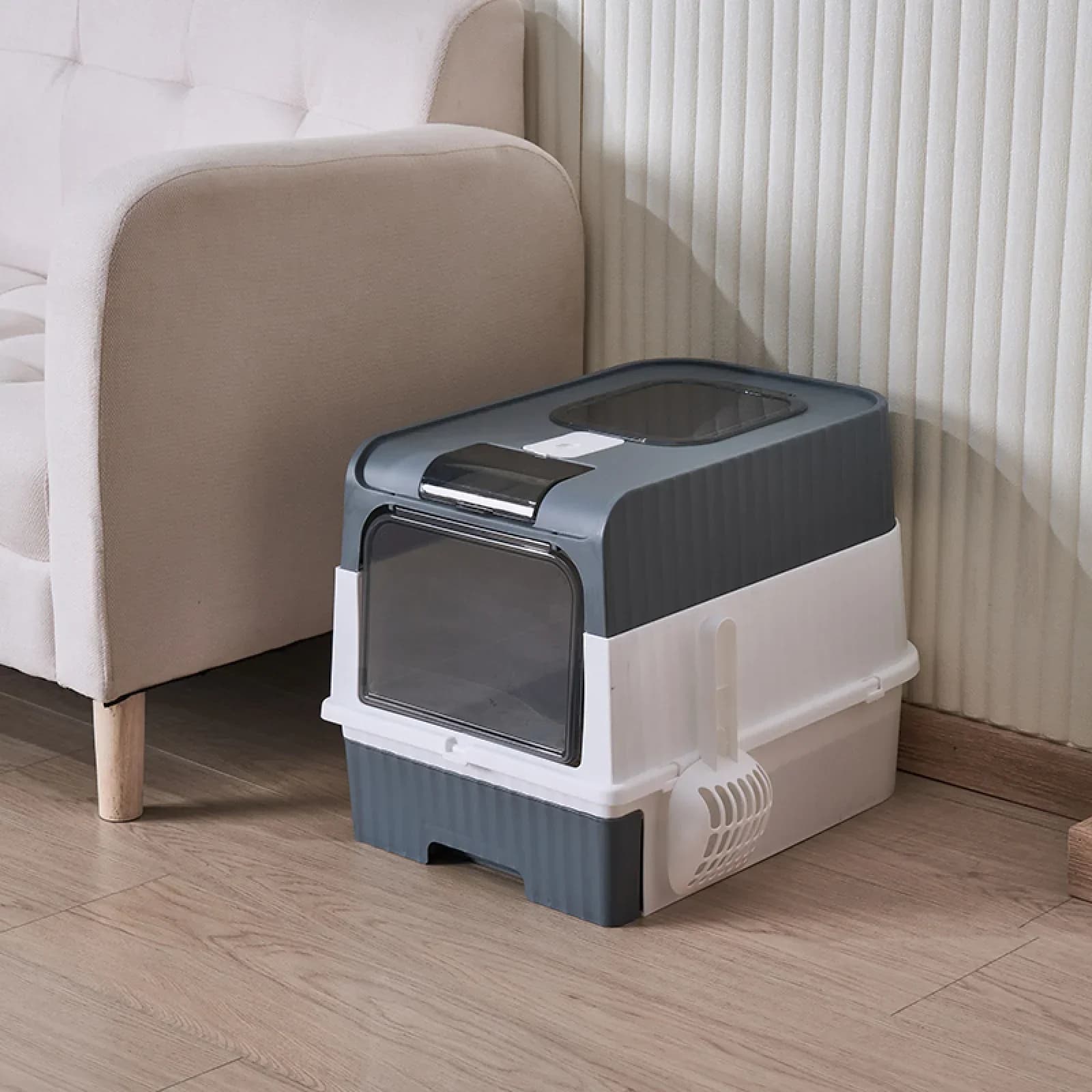 Toilettes pour chat, Style tiroir entièrement fermé, facile à nettoyer, boîte de fumier pour chat Po
