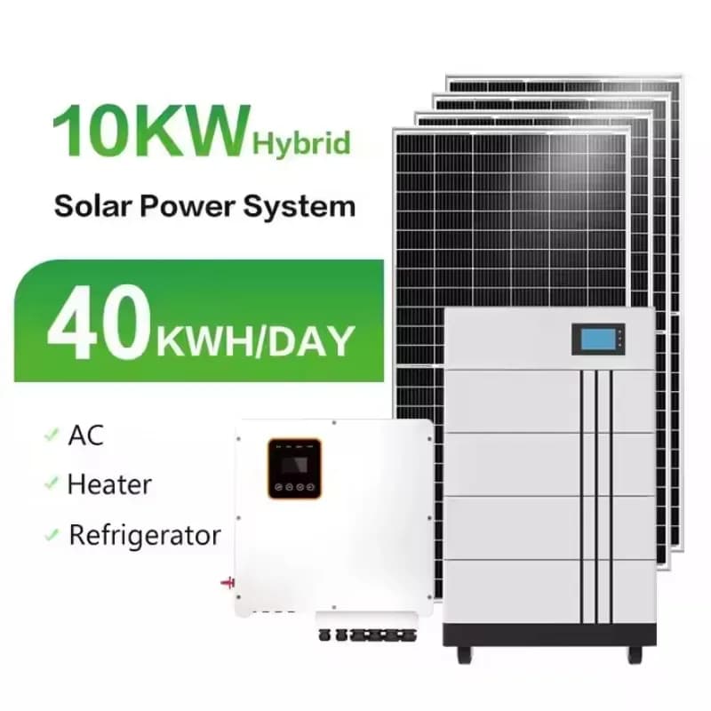 Kit Système Solaire 8kW 10kW Monophasé 110 120V avec Batterie au Lithium et Contrôleur MPPT pour Usa