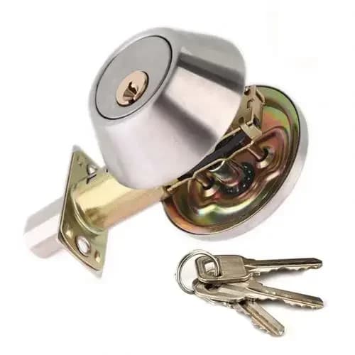 Serrure de porte invisible domestique, simple face, ronde, serrure muette, porte intérieure en bois,