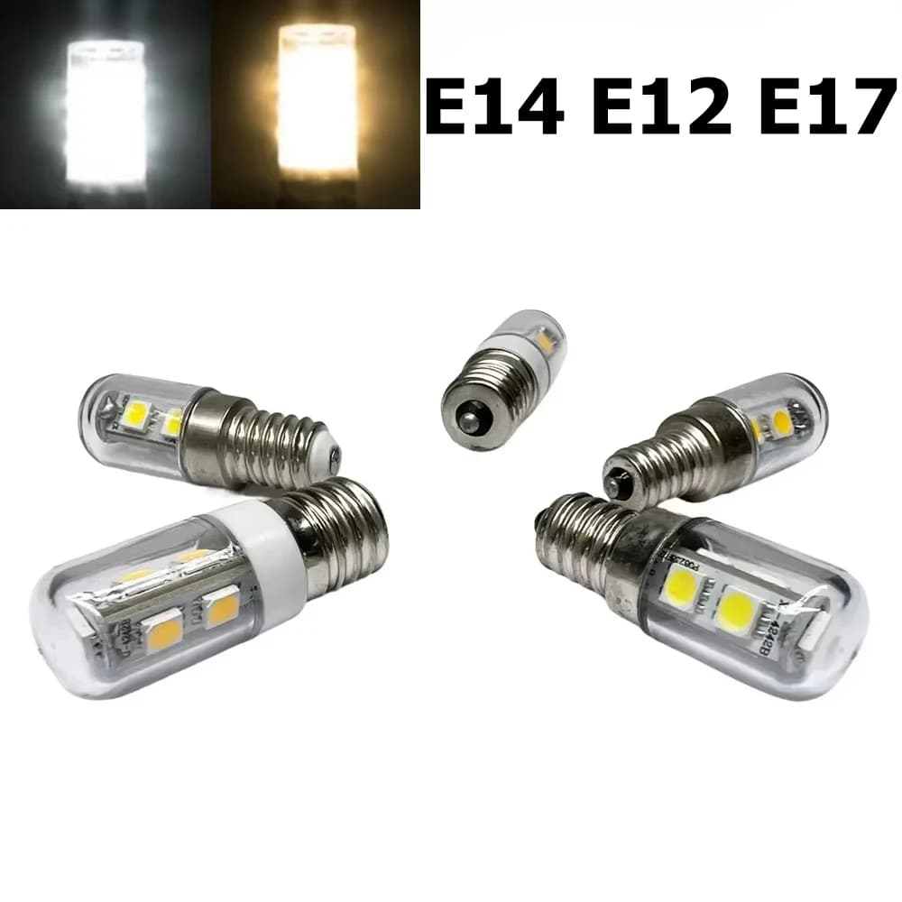 Mini ampoule LED E12 E14 E17, Base à vis T18S, lampe pour réfrigérateur, 110V/220V, 5050SMD, lumière