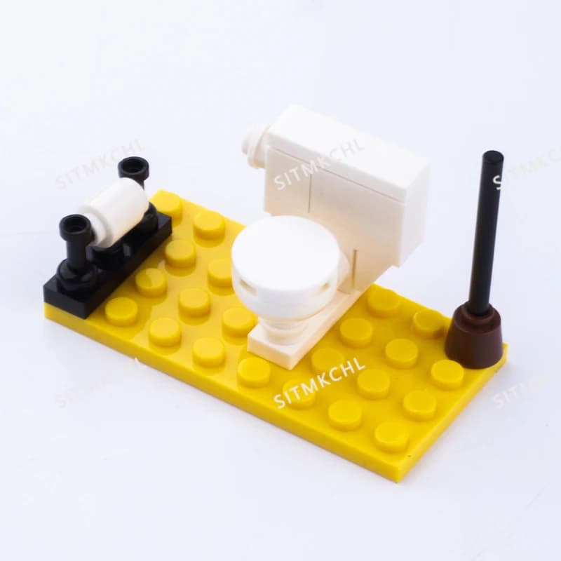 Kit de maison de meubles en blocs de construction: série MOC City avec bibliothèque, lit double, lit