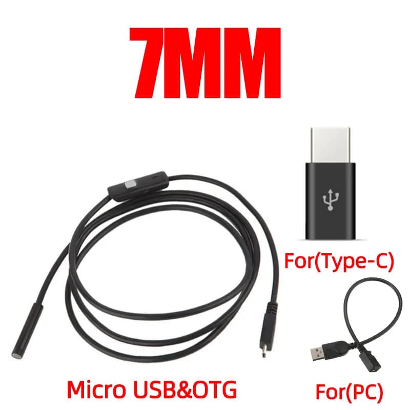 Mini caméra d'inspection endoscopique 3 en 1, Micro USB/type-c 5.5/ 7mm, pour IOS iphone, Endoscope