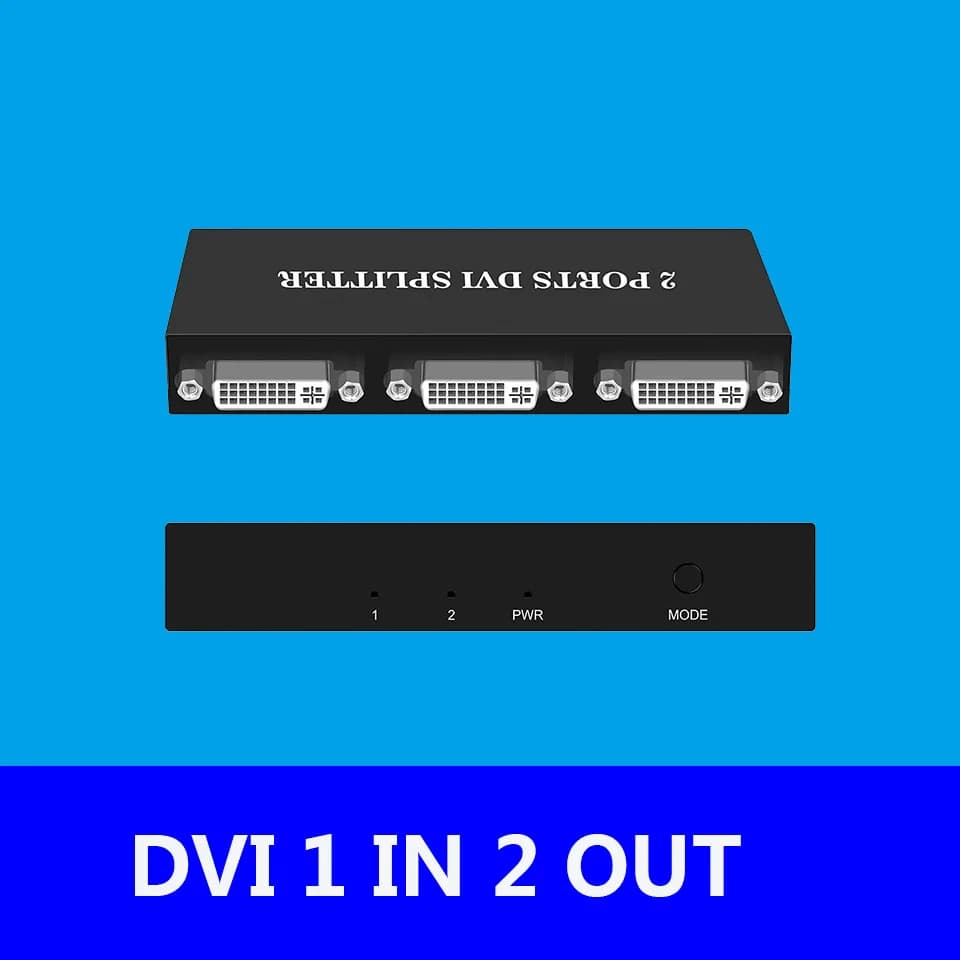 Répartiteur vidéo DVI 2 ports, 1 commutateur de sorcière DVI-D en 2 sorties DVI-D, hôte d'ordinateur