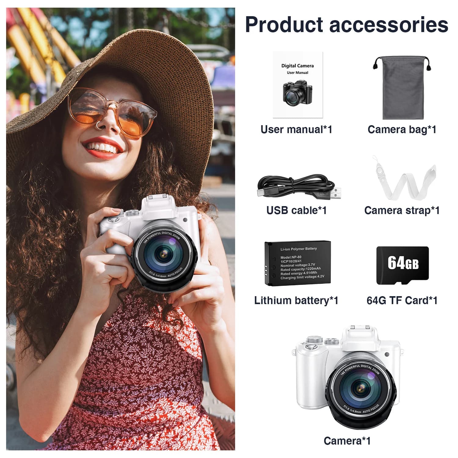 Appareils photo numériques Selfie 8K pour la photographie Autofocus 88MP WiFi professionnel 16X Zoom