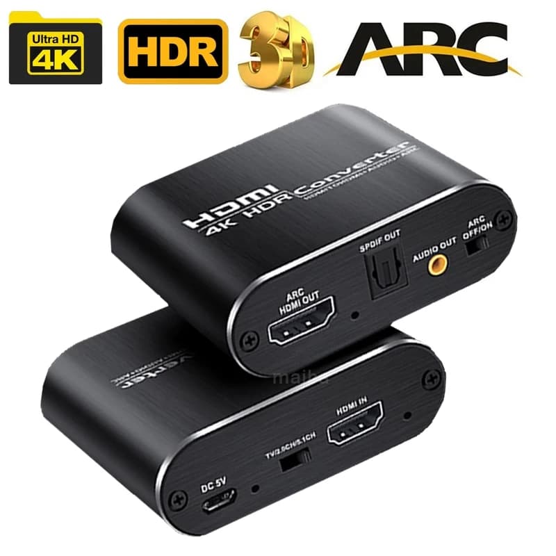 Extracteur Audio HDMI ARC 4K, HDMI vers optique Toslink SPDIF + prise AUX 3.5mm, adaptateur Audio st