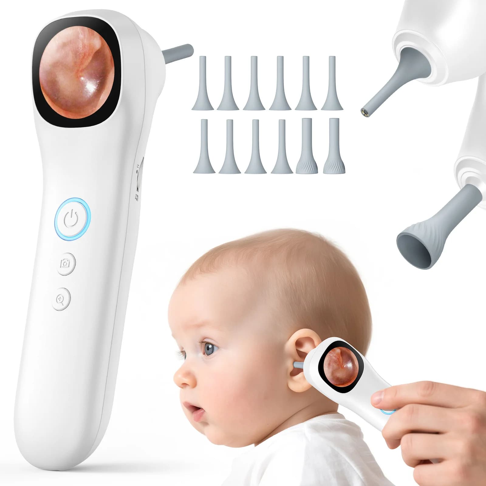 Caméra auriculaire visuelle 1080P HD, Otoscope sans fil pour le nettoyage des oreilles, Inspection d