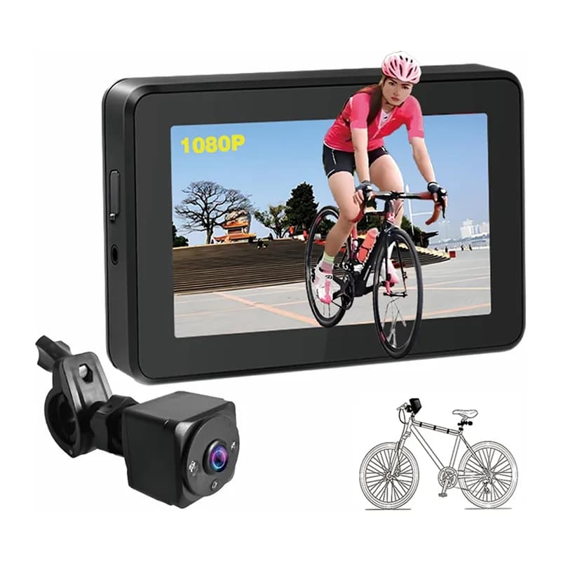 Rétroviseur de guidon de vélo, moniteur de caméra de recul 4.3 "1080P, fonctionnalité de Vision noct