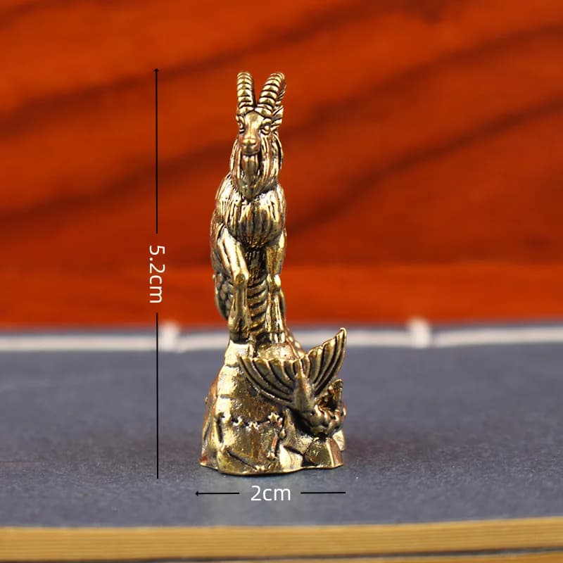 Statue de capricorne en laiton - Figurine de signe du zodiaque en queue de poisson, corps de chè