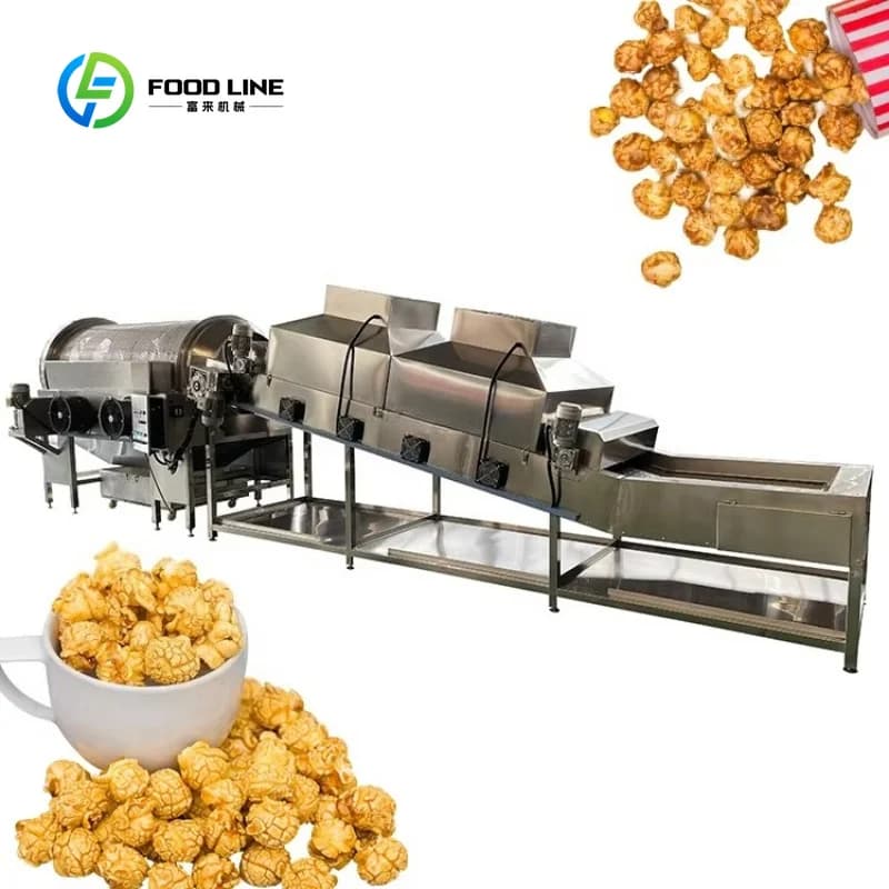 Machine à Popcorn au Caramel Personnalisée, Machine à Popcorn au Chocolat et au Fromage, Ligne de Pr
