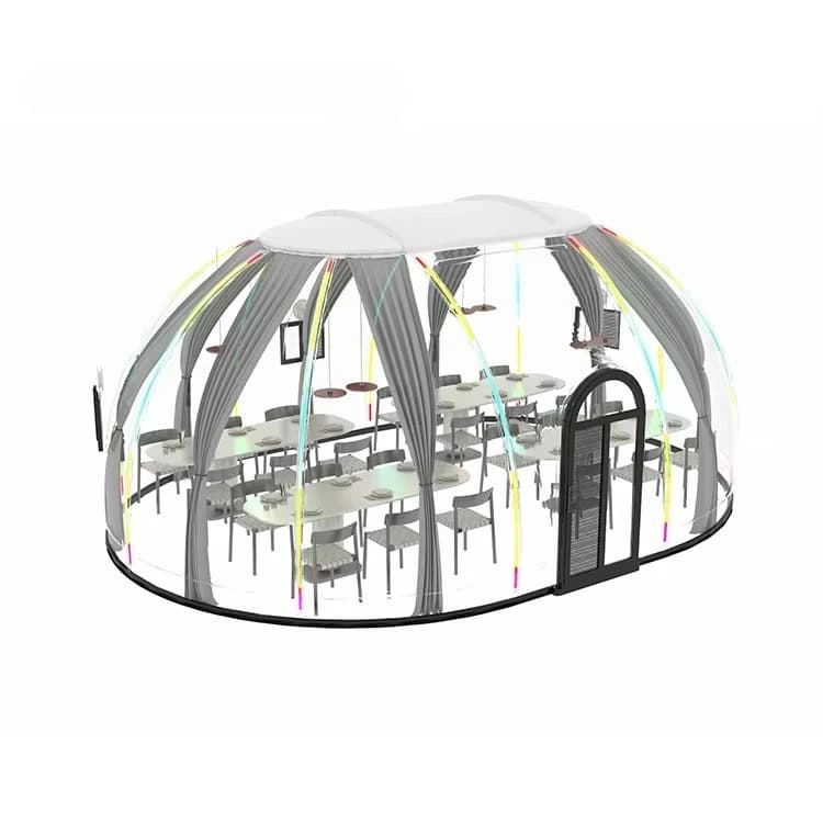 Dômes de maison transparents en polycarbonate PC géodésiques préfabriqués ovales pour le glamping en