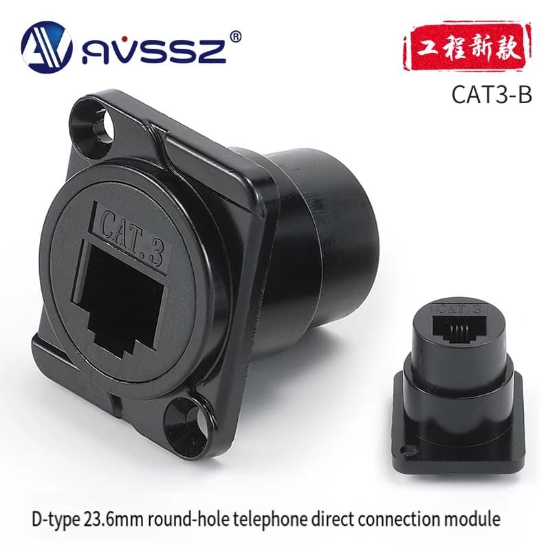 Module de prise d'alimentation à montage sur panneau, type D, USB 3.0/2.0, type-C, RJ45 CAT6/CAT6A,