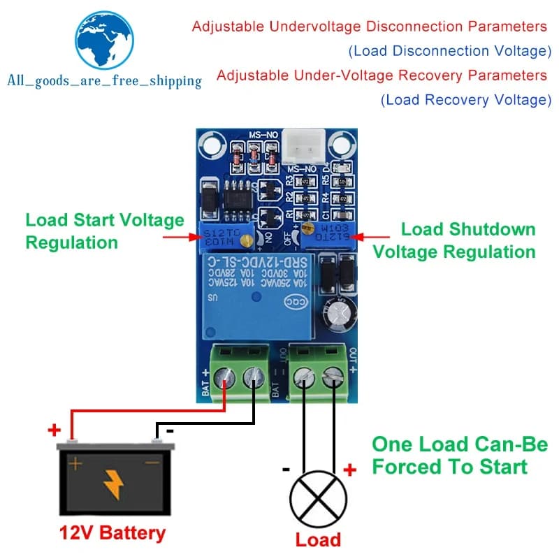 Module de carte de Protection de récupération de commutateur automatique, batterie basse tension 12V