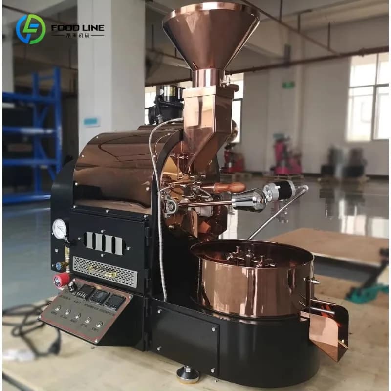 Machine à torréfier le café de type tambour, contrôle automatique de la température avec manomètre,