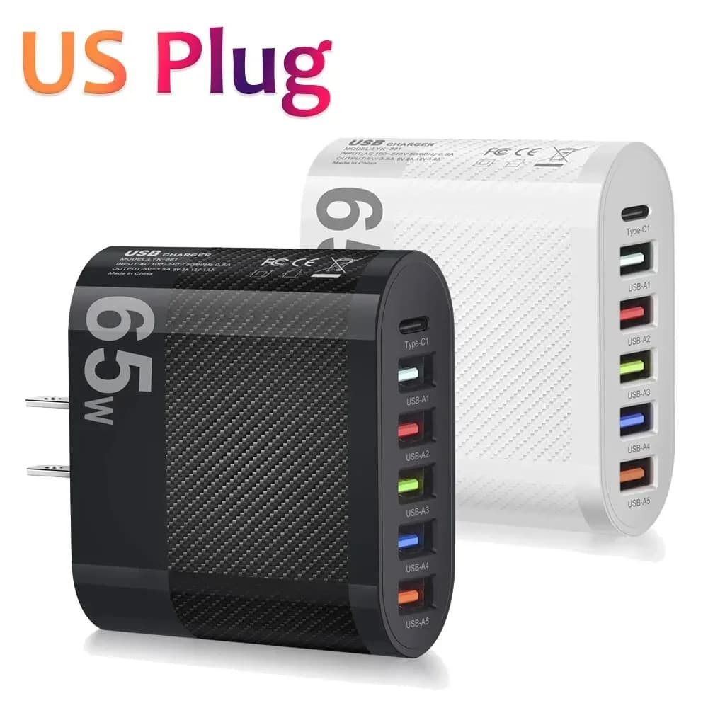 Chargeur USB 3.1A 5 Ports PD, adaptateur de Charge rapide pour iPhone Xiaomi Samsung téléphone porta