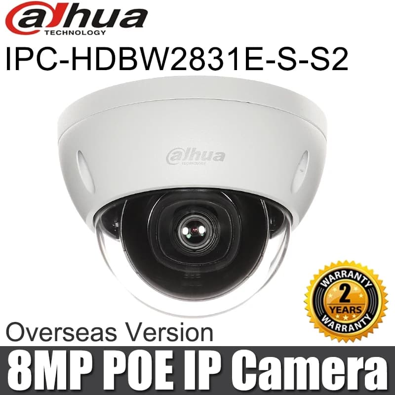 Nunua-Caméra IP breton 8MP Originale IPC-HDBW2831E-S-S2 PoE IR 30m Emplacement pour carte SD IP67 IK