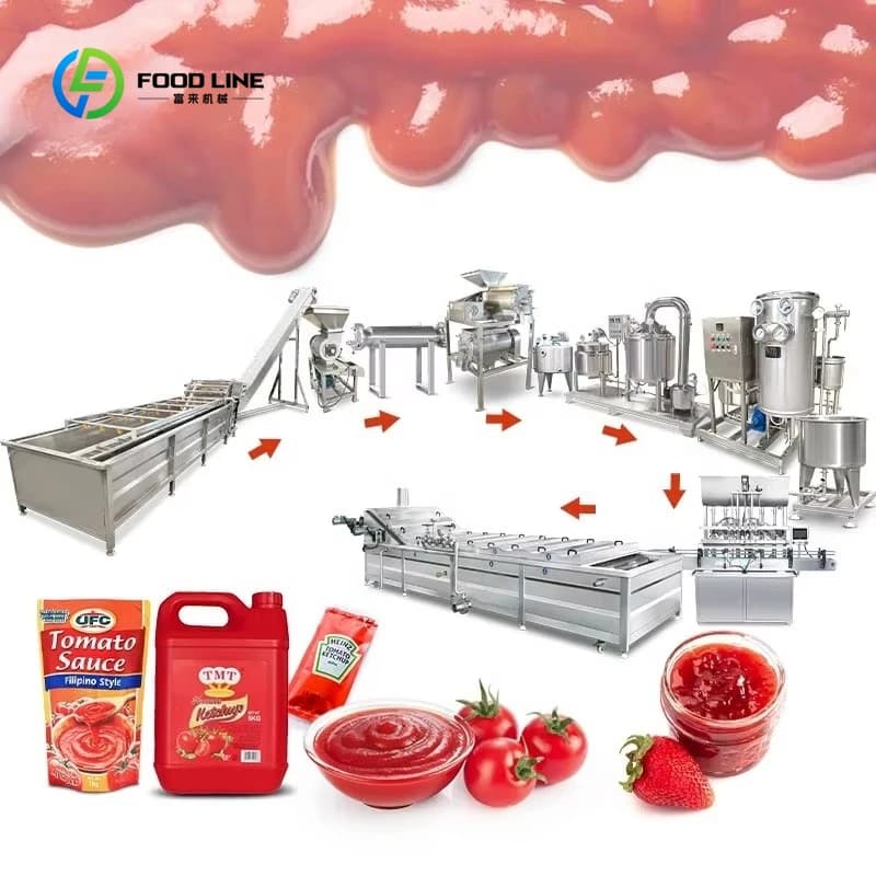 Usine de transformation de pâte de sauce personnalisée à vendre, ligne de production industrielle de