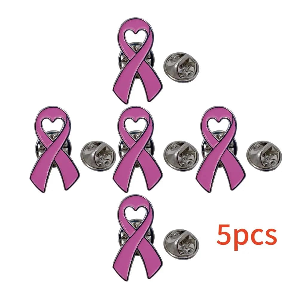5/10/50/100 Pièces Épingles de Sensibilisation au Cancer du Sein - Broches Émaillées Ruban Rose pour