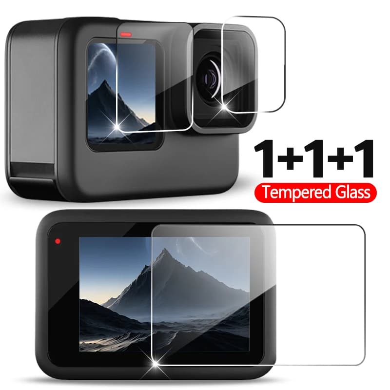 Protecteur d'écran LCD pour Go Pro Hero 13 12 11 10 9, lentille de caméra noire HD, Films en verre t