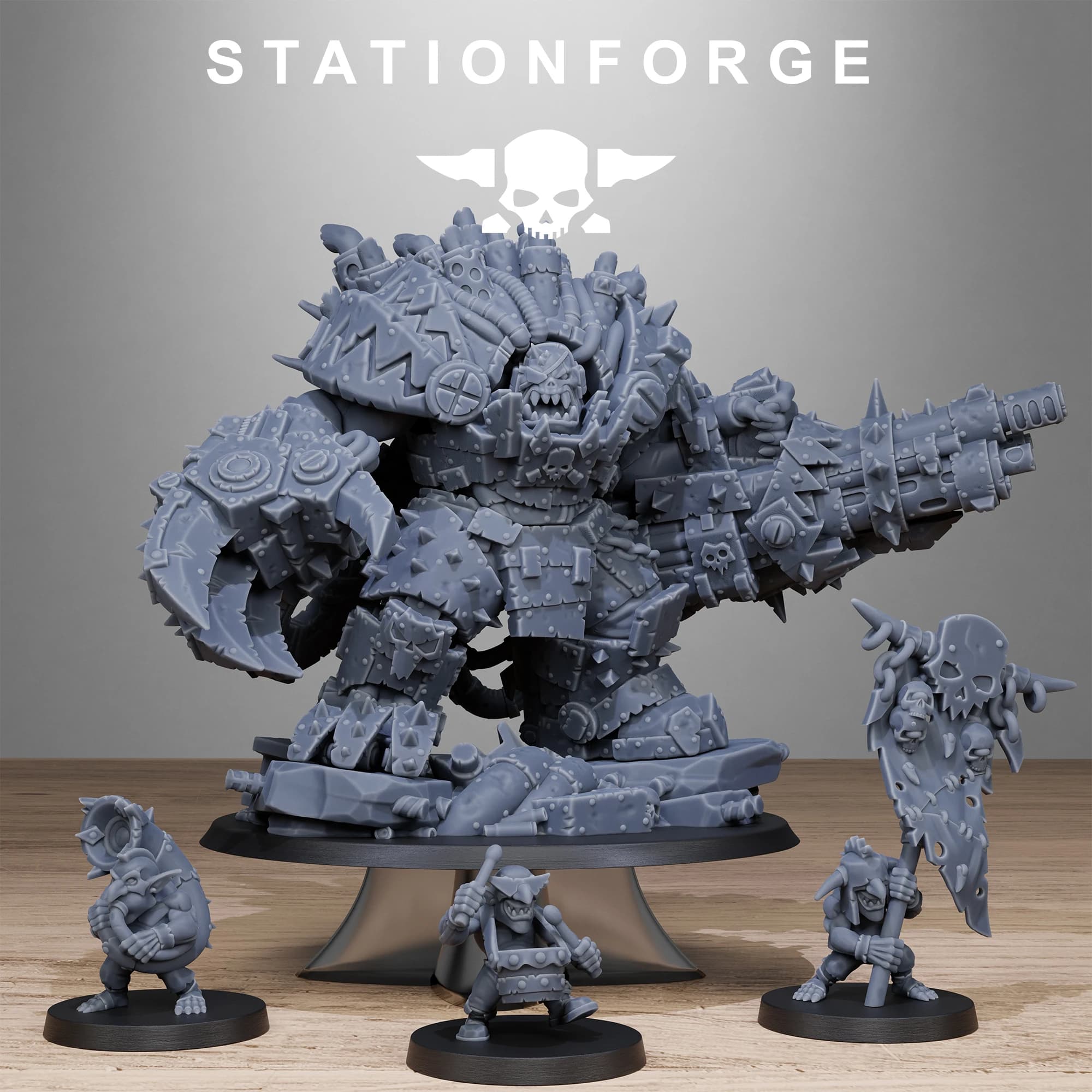 Orc War Boss-Orkaz Grand Nutta-matériel en résine ABS-accessoires de jeu de table-collectibles et or