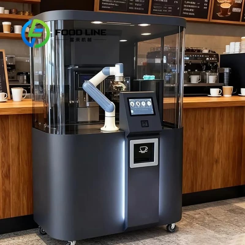 Robot de café collaboratif avec moteur de 5 kW, composants essentiels, économie de travail, permet l