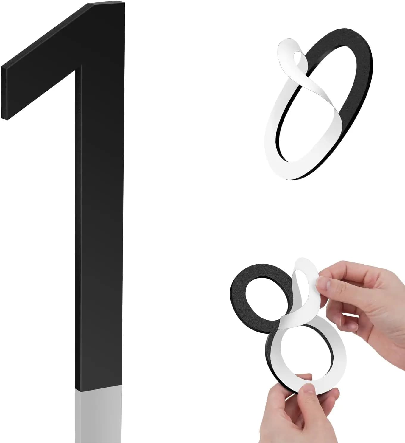 Numéros de maison de 5 pouces, numéros de maison modernes en acrylique auto-adhésifs