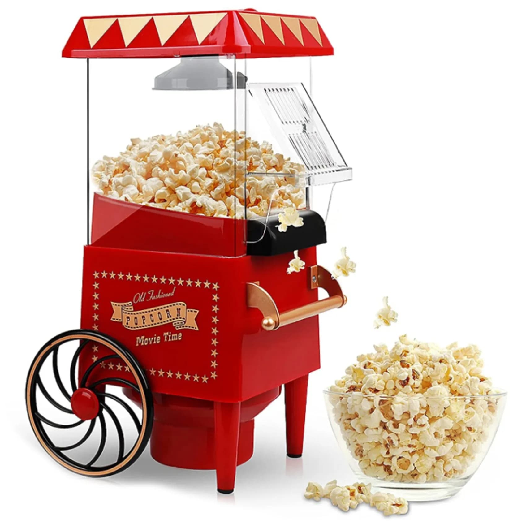 Machine à Popcorn à Air Chaud, Vintage, Brittop, Électrique, Snack Sain et Rapide pour la Maison, Pr