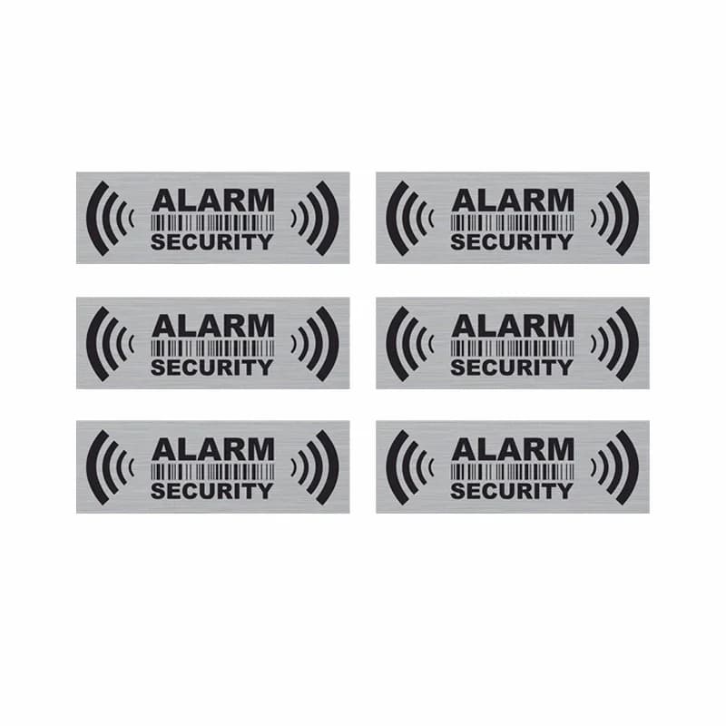 Autocollants de signe d'iode d'alarme de sécurité, décalcomanies en vinyle, 2.9 "* 1", 6 pièces