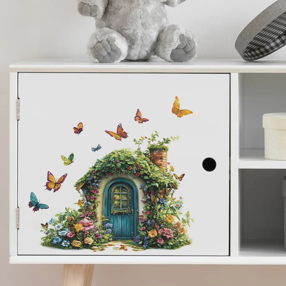 Autocollants muraux créatifs en forme de fleurs pour la décoration de salon, armoire, chambre à couc
